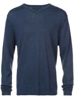Трикотажный свитер с V-образным вырезом Pya. Цвет: синий