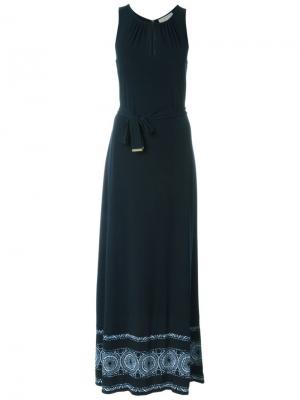 Длинное платье с вырезом замочная скважина Michael Kors. Цвет: синий