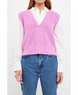 Женский вязаный жилет-свитер English Factory