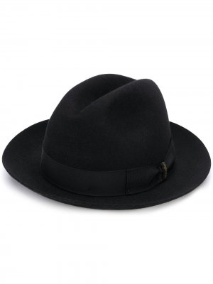 Шляпа-федора с широкими полями Borsalino. Цвет: черный