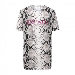 Хлопковая футболка Escada Sport. Цвет: серый