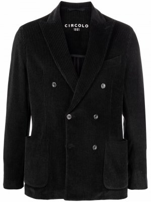 Двубортный вельветовый пиджак Circolo 1901. Цвет: черный