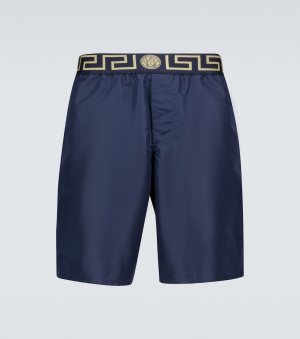 Плавки-шорты с бахромой Greca , синий Versace
