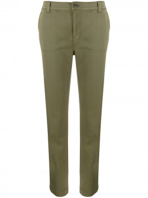 Укороченные зауженные брюки Current/Elliott. Цвет: зеленый
