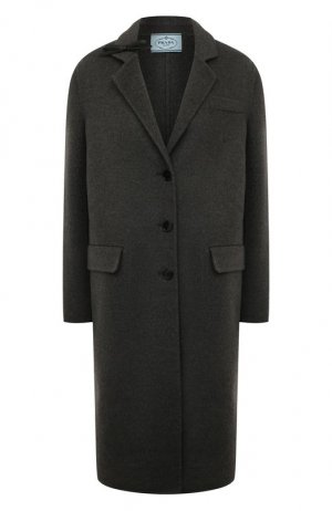Шерстяное пальто Prada. Цвет: серый