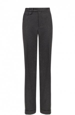 Шерстяные брюки прямого кроя со стрелками Ralph Lauren. Цвет: темно-серый