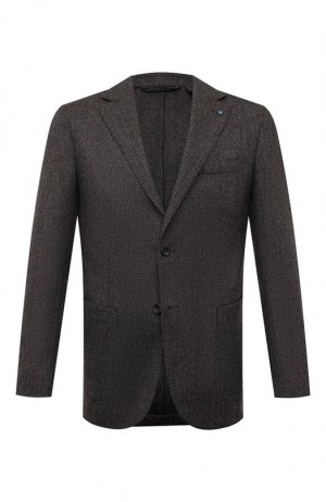 Шерстяной пиджак Giampaolo. Цвет: серый