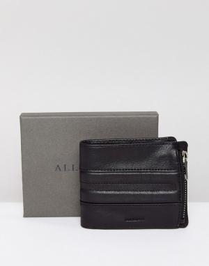 Кожаный бумажник с отделением на молнии Havoc-Черный AllSaints