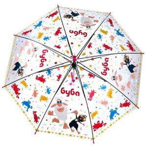 Зонт детский Буба r-50см, прозрачный, полуавтомат,UM50T-BUBA, Играем Вместе в кор.5*12шт. Цвет: бесцветный