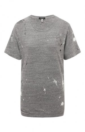 Хлопковая футболка R13. Цвет: серый