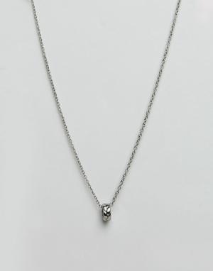 Серебристое ожерелье с восьмигранной подвеской Icon Brand. Цвет: серебряный