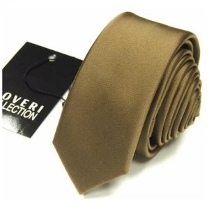 Оригинальный молодежный галстук болотного цвета Coveri Collection 811002 Enrico. Цвет: бежевый