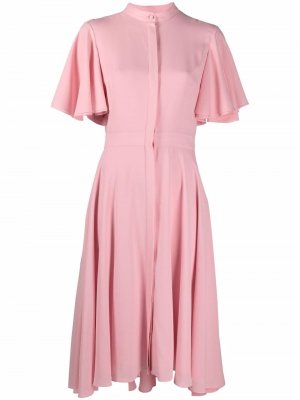 Расклешенное платье миди с короткими рукавами Alexander McQueen. Цвет: розовый
