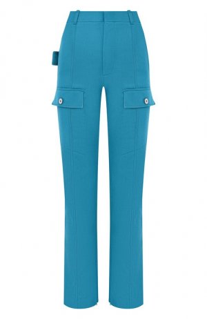 Шерстяные брюки Bottega Veneta. Цвет: голубой
