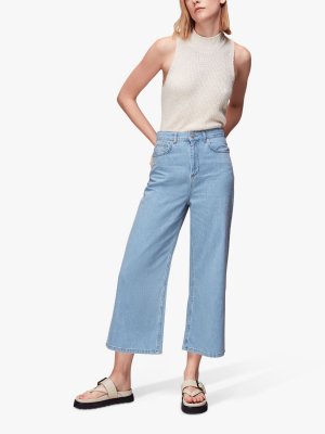 Укороченные джинсы с широкими штанинами, светло-голубые Whistles