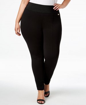 Узкие компрессионные брюки больших размеров без застежки , черный Calvin Klein