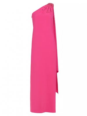 Асимметричное платье из эластичного крепа Leslie с украшением , розовый Sachin & Babi