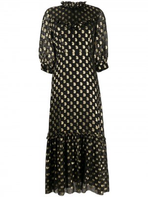 Платье миди с принтом пейсли Etro. Цвет: черный