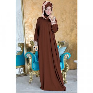 Платье , размер 42-52, коричневый Hayat. Цвет: коричневый/шоколад