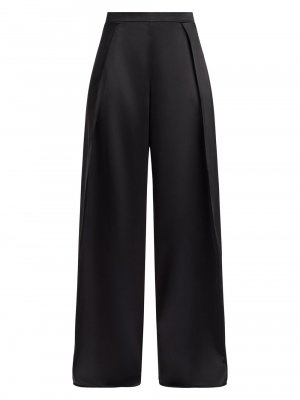 Широкие брюки с высокой посадкой и складками, черный Hervé Léger