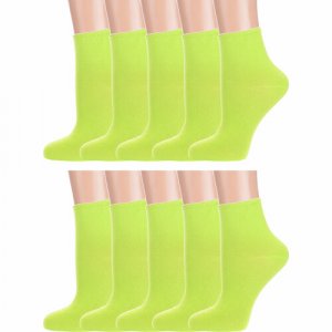 Носки , 10 пар, размер 25, зеленый ХОХ. Цвет: зеленый/салатовый