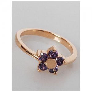 Кольцо помолвочное , аметист, размер 19, фиолетовый Lotus Jewelry. Цвет: фиолетовый