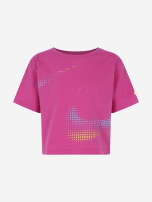 Футболка для девочек, Розовый Nike. Цвет: розовый