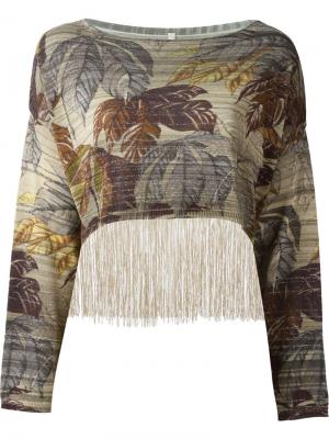 Укороченный свитер с бахромой Antonio Marras. Цвет: многоцветный