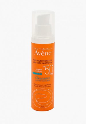 Крем солнцезащитный Avene матирующий для проблемной кожи CLEANANCE, SPF 50+, 50 мл. Цвет: белый
