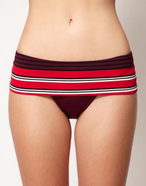 Reglisse Stripe Fold Over Bikini Bottom Huit. Цвет: красновато-лиловый