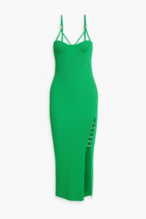 Платье миди в рубчик с декором Jules NICHOLAS, зеленый Nicholas
