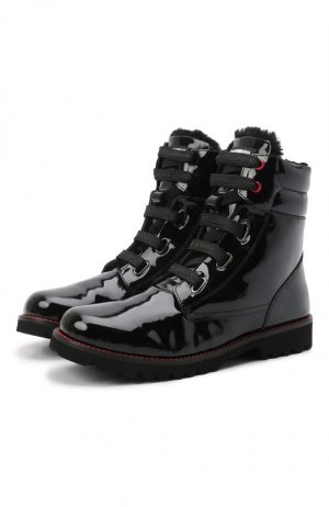 Кожаные ботинки с меховой отделкой Dolce & Gabbana. Цвет: чёрный