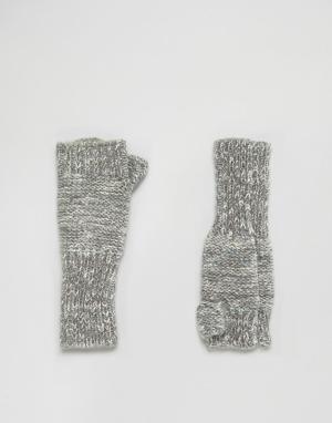Светло-серые перчатки без пальцев Genie by Stef Eugenia Kim. Цвет: серый