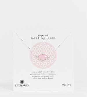 Ожерелье с розовым халцедоном и открыткой Dogeared. Цвет: серебряный