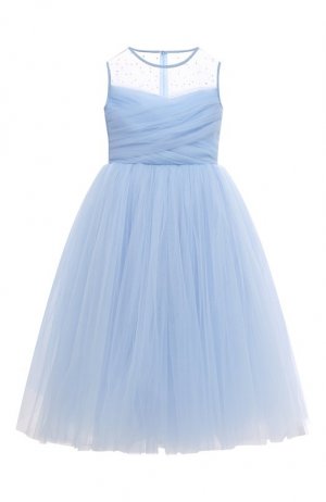 Платье Little Bow Sasha Kim. Цвет: голубой