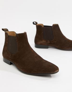 Коричневые замшевые ботинки челси Moss London BROS. Цвет: коричневый