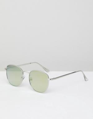 Серебристые солнцезащитные очки в стиле ретро -Серебряный River Island