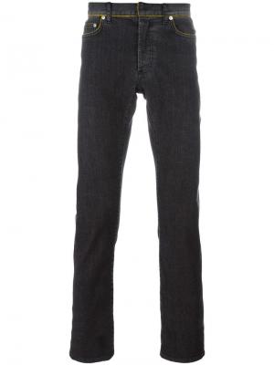 Узкие джинсы с контрастной строчкой Dior Homme. Цвет: чёрный