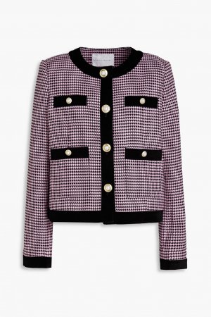 Твидовый пиджак в ломаную клетку с бархатной отделкой Basinger REBECCA VALLANCE, розовый Vallance