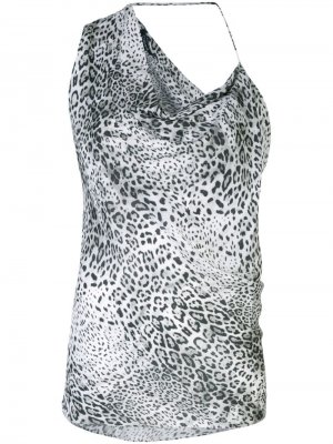 Блузка с леопардовым принтом Cushnie. Цвет: белый