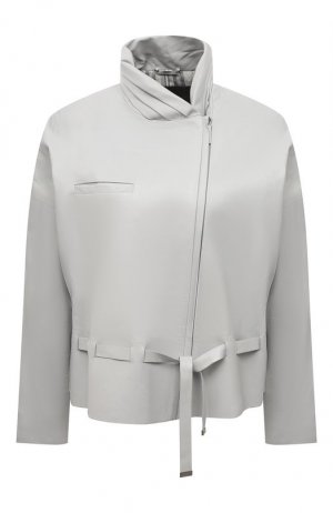 Кожаная куртка Giorgio Armani. Цвет: серый