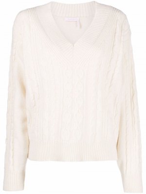 Пуловер фактурной вязки See by Chloé. Цвет: белый