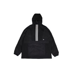 Half-Zip Hooded Windbreaker Sports Jacket Men Outerwear Black GM4443 Adidas