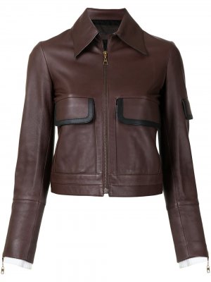 Куртка pre-owned с контрастной окантовкой Louis Vuitton. Цвет: коричневый