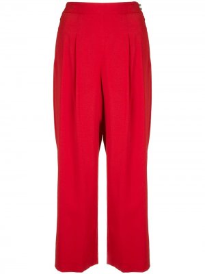 Укороченные брюки палаццо с пуговицами Shanghai Tang. Цвет: красный