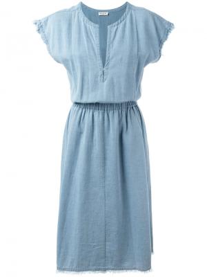 Джинсовое платье с V-образным вырезом Masscob. Цвет: синий