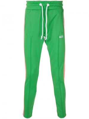 Облегающие спортивные брюки с вышитым логотипом Gcds. Цвет: зеленый