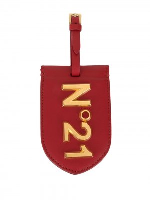 Картхолдер с металлическим логотипом Nº21. Цвет: красный