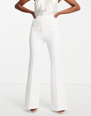 Белые классические брюки клеш Bridal-Белый AQAQ