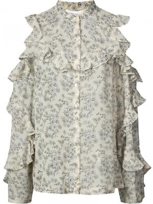Прозрачная блузка с цветочным узором Robert Rodriguez. Цвет: телесный